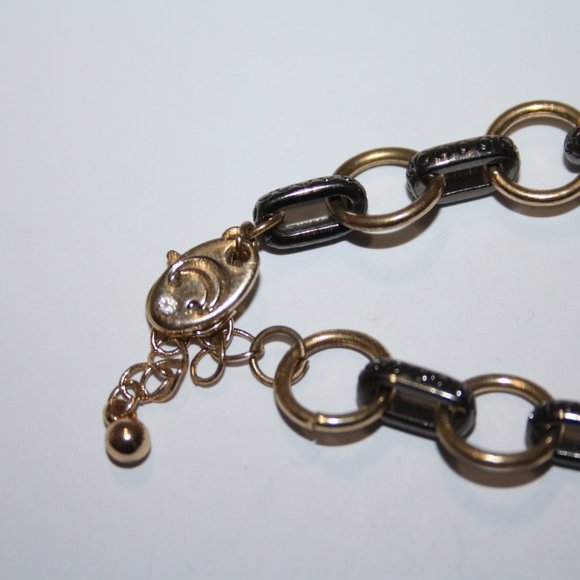 Beautiful gunmetal and gold bracelet by Charming Charlie 7-8.5" - Picture 2 of 4